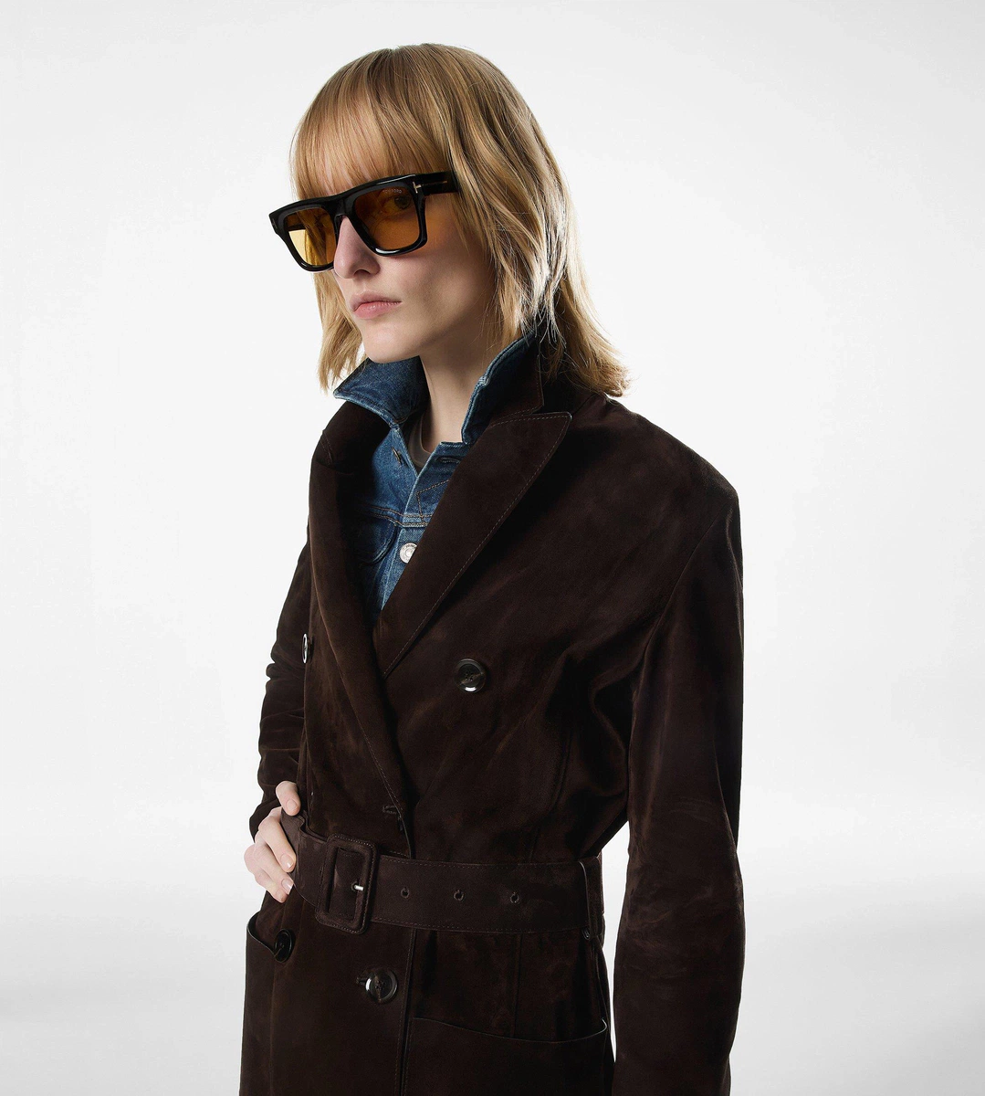 CAPPOTTO DOPPIO PETTO IN CAMOSCIO CON CINTURA CAPPOTTO DOPPIO PETTO IN CAMOSCIO CON CINTURA