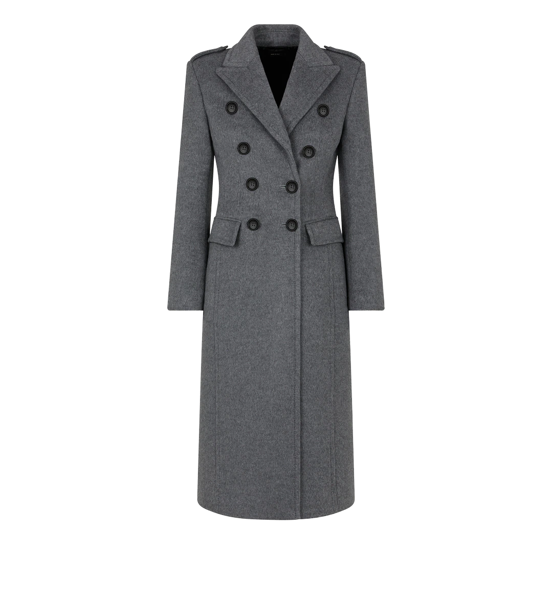 CAPPOTTO MILITARE DOPPIO PETTO IN CASHMERE COMPATTO SPAZZOLATO CAPPOTTO MILITARE DOPPIO PETTO IN CASHMERE COMPATTO SPAZZOLATO