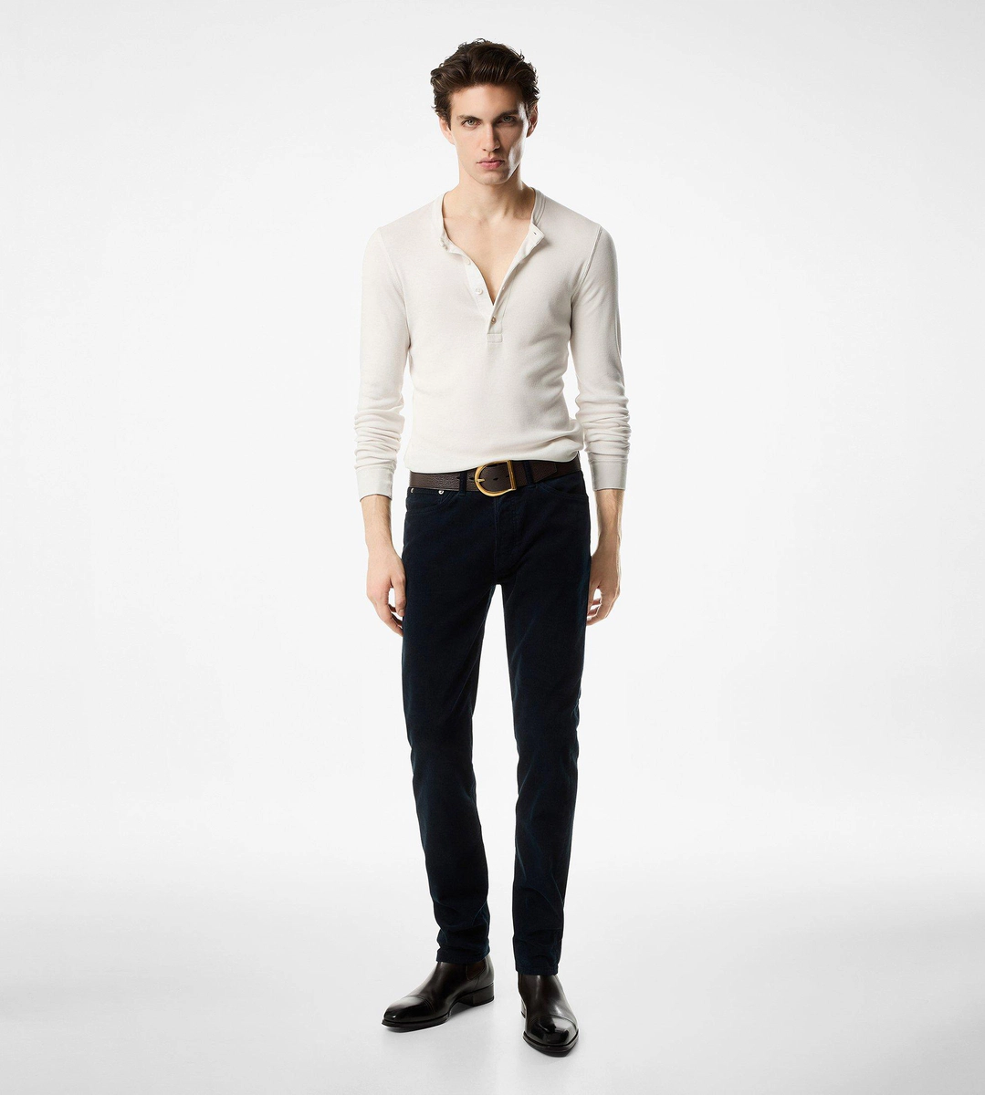 DENIM STANDARD FIT CON CORDINO A 12 ONDE DENIM STANDARD FIT CON CORDINO A 12 ONDE