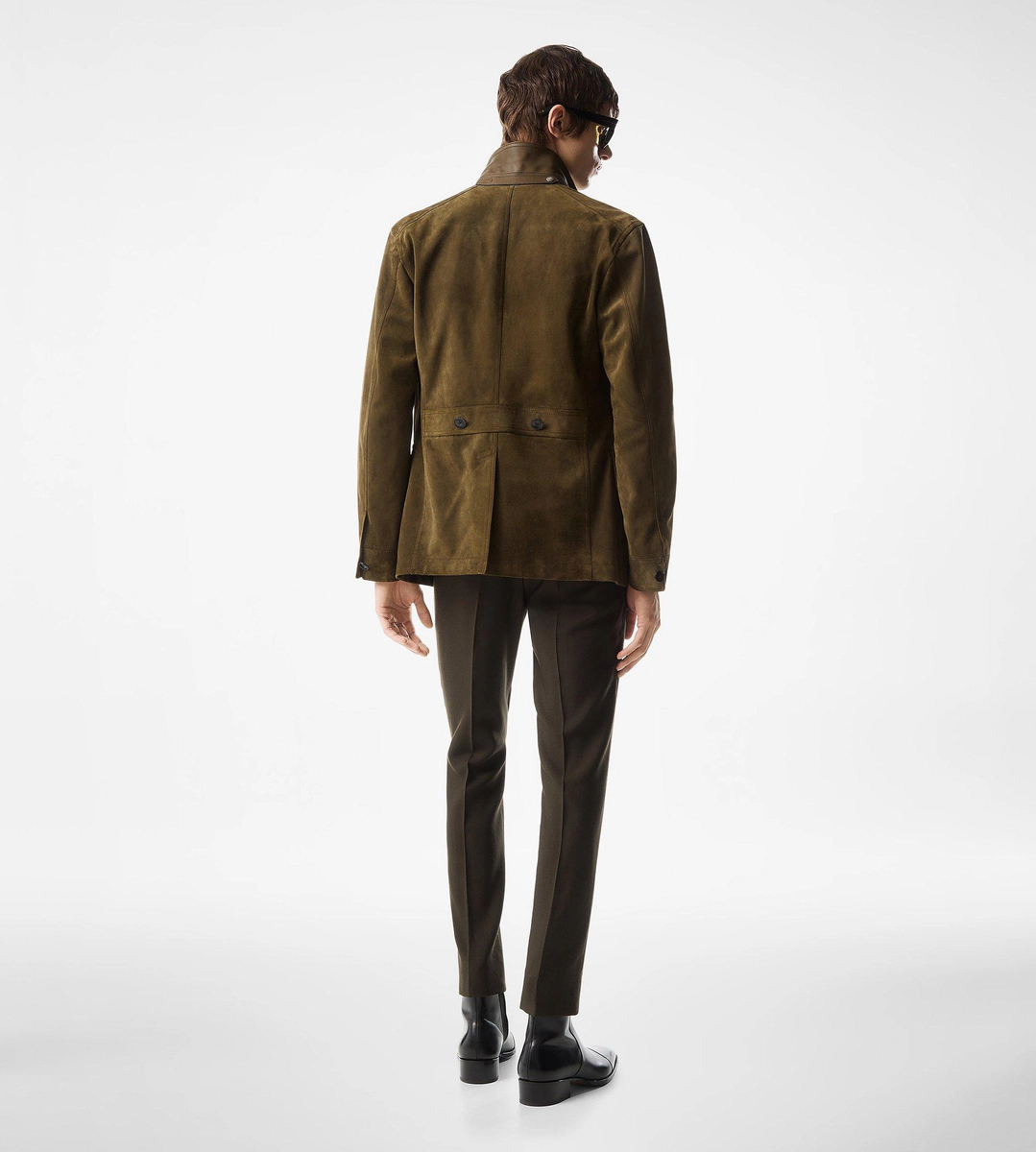GIACCA MILITARE SARTORIALE IN CASHMERE E CAMOSCIO GIACCA MILITARE SARTORIALE IN CASHMERE E CAMOSCIO