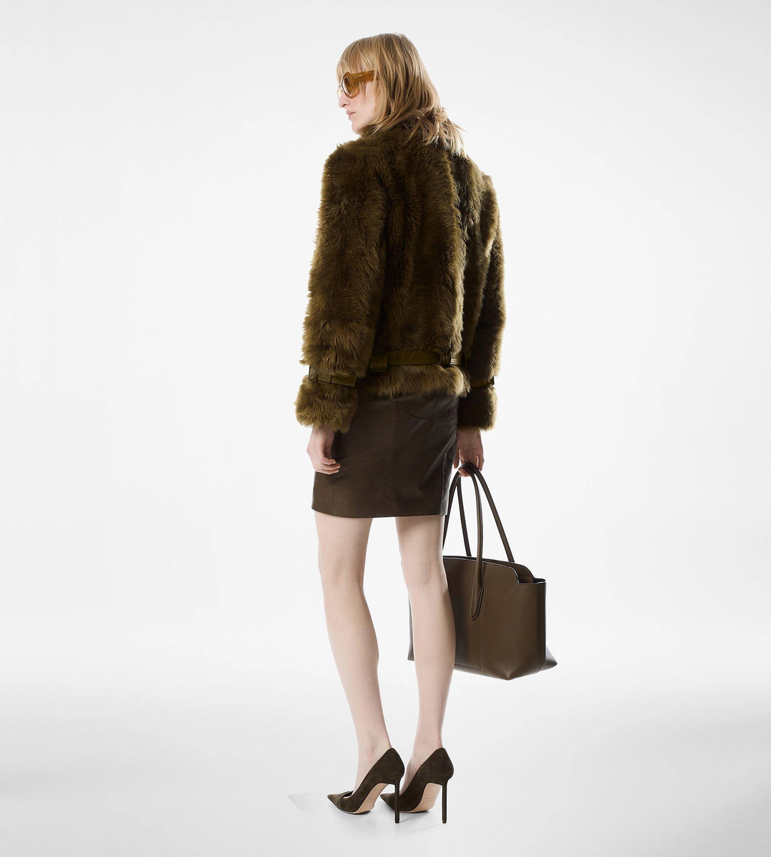 GIACCONE IN SHEARLING CON DETTAGLI IN PELLE GIACCONE IN SHEARLING CON DETTAGLI IN PELLE