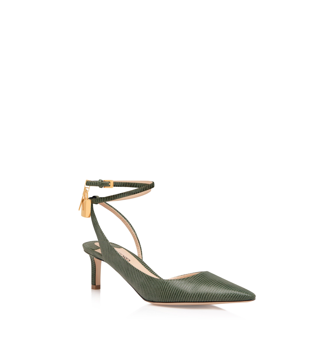 SLINGBACK IN PELLE SCAMOSCIATA EFFETTO LUCERTOLA CON LUCCHETTO SLINGBACK IN PELLE SCAMOSCIATA EFFETTO LUCERTOLA CON LUCCHETTO