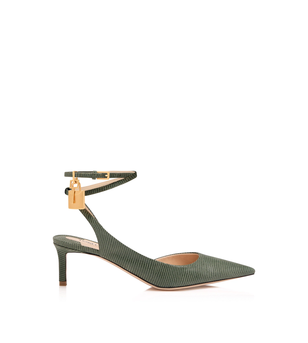 SLINGBACK IN PELLE SCAMOSCIATA EFFETTO LUCERTOLA CON LUCCHETTO SLINGBACK IN PELLE SCAMOSCIATA EFFETTO LUCERTOLA CON LUCCHETTO