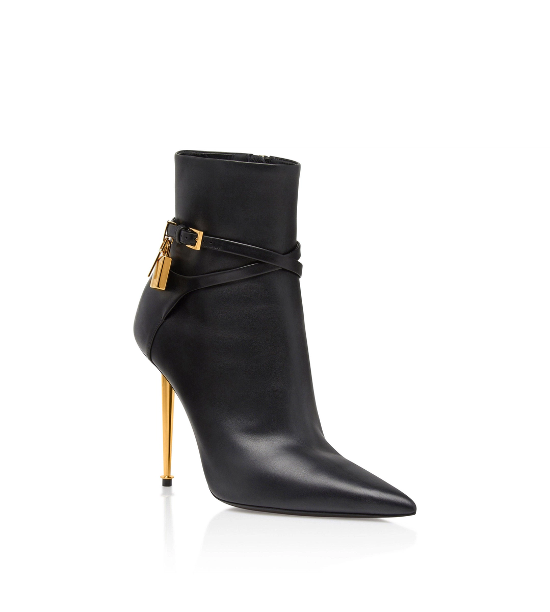 STIVALETTO IN PELLE CON LUCCHETTO STIVALETTO IN PELLE CON LUCCHETTO