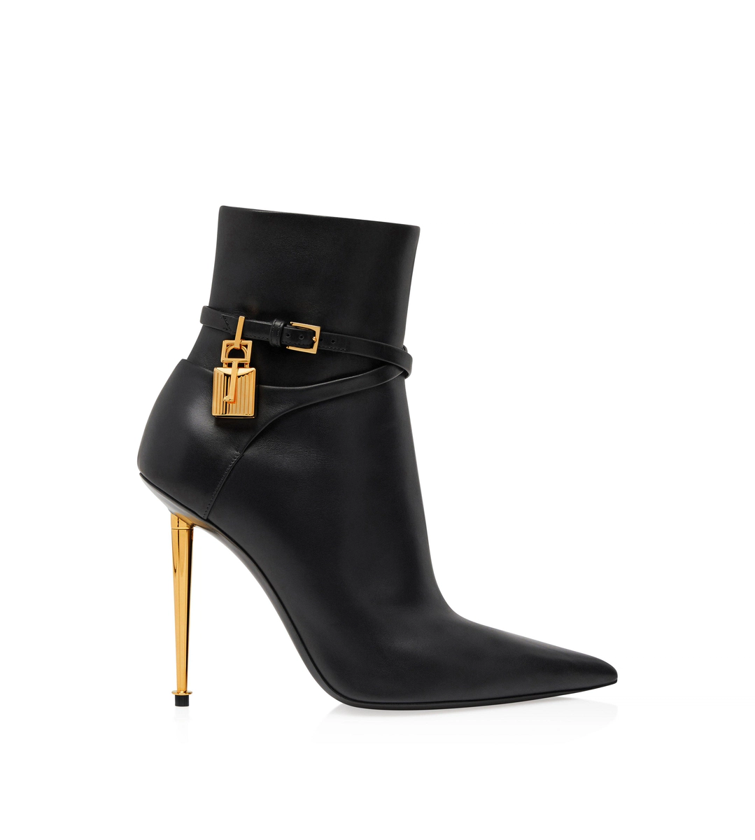 STIVALETTO IN PELLE CON LUCCHETTO STIVALETTO IN PELLE CON LUCCHETTO